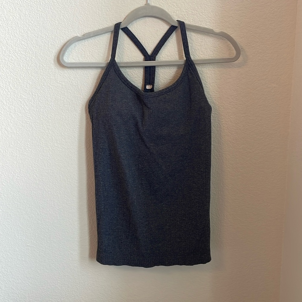 CRZ Yoga ribbed tank with built in sports bra